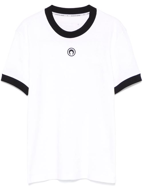 Moon logo jersey fitted t-shir MARINE SERRE | MTT088BCJER0008WH10